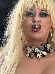 A blonde girl is fucking like a slut proving the title true